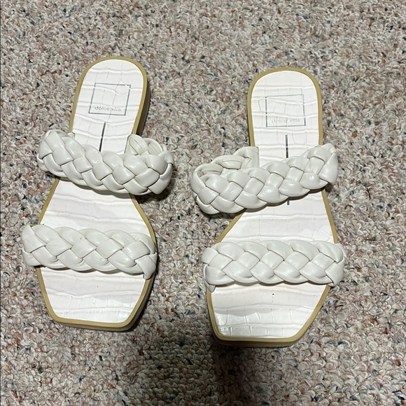 Dolce vita White Braided Slide Sandals - Picture 1 of 3
